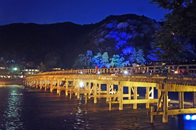 嵐山渡月橋の夜景